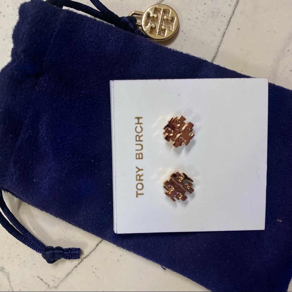 Tory Burch small logo stud earrings (BRAND NEW)